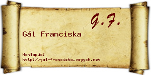 Gál Franciska névjegykártya